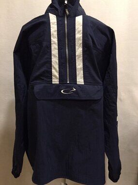 BIKE Men Half Zip Biking Cycling Windbreaker Jacket Vented Front Zip Pocket Sz L